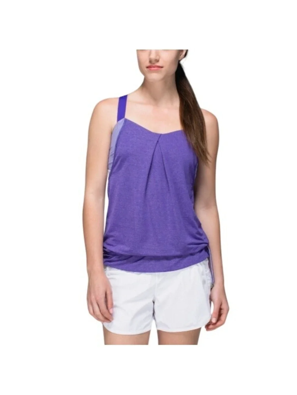 Lululemon Women's Heathered Bruised Berry Rest Less Racerback Tank Top Size 4